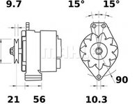 Alternator VW JETTA II 19E 1G2 165 MAHLE ORIGINAL MG44