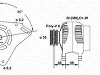 Alternator VW PASSAT 3A2 35I MAGNETI MARELLI 943356529010