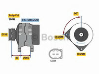 Alternator VW TOUAREG (7LA, 7L6, 7L7) (2002 - 2010) Bosch 0 986 080 090