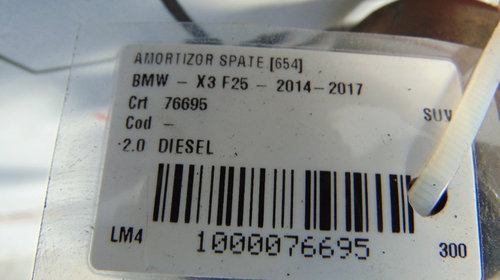 Amortizoare spate BMW X3 F25 din 2014, motor 2.0 Diesel
