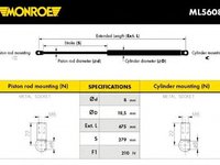 Amortizor capota ALFA ROMEO 155 167 MONROE ML5608