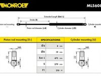 Amortizor capota ALFA ROMEO 155 (167) - MONROE ML5608