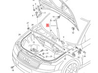 Amortizor capota Audi A3 (8P) Hatchback 2005 2.0 TDI OEM 8P0823359