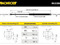 Amortizor capota AUDI A4 8EC B7 MONROE ML5386 PieseDeTop