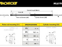 Amortizor capota DACIA DUSTER caroserie MONROE ML6198