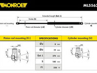 Amortizor capota ML5563 MONROE pentru Bmw Seria 1