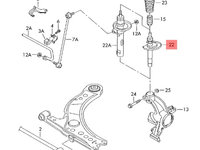 Amortizor cu arc fata Volkswagen Golf 4 (1J) Hatchback 2003 1.6 16V OEM 1J0413031S