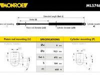 Amortizor portbagaj AUDI A6 Avant (4F5, C6) (2005 - 2011) MONROE ML5746 piesa NOUA