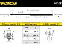Amortizor portbagaj FORD ORION (AFD), FORD ORION Mk II (AFF) - MONROE ML5611