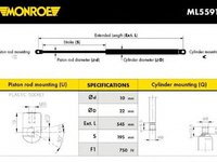 Amortizor portbagaj JEEP CHEROKEE XJ MONROE ML5591