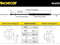 Amortizor portbagaj LAND ROVER RANGE ROVER EVOQUE LV MONROE ML6207