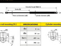 Amortizor portbagaj ML5120 MONRoriginal pentru Opel Corsa Opel Vita SAN5049