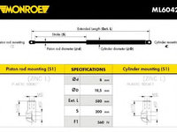 Amortizor portbagaj NISSAN X-TRAIL (T31) (2007 - 2013) MONROE ML6042