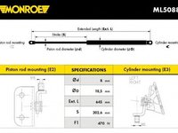 Amortizor portbagaj OPEL AGILA A H00 MONROE ML5088