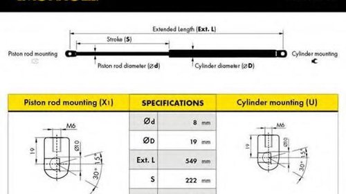 Amortizor portbagaj OPEL KADETT E hatchback (