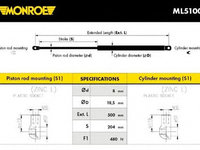 Amortizor portbagaj VW POLO Variant 6KV5 MONROE ML5100 PieseDeTop