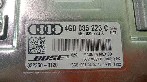 Amplificator audio 4g0035223c Audi A8 D4/4H [facelift] [2013 - 2018] 3.0 tdi CTDB
