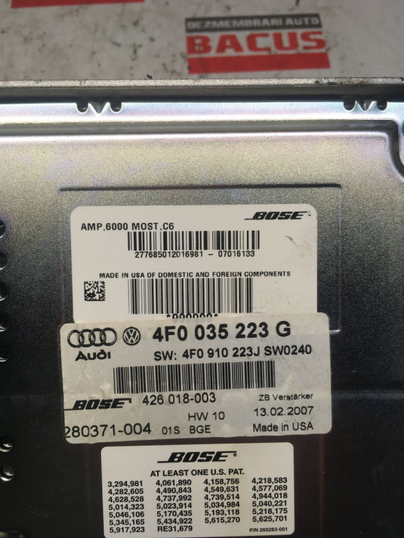 Amplificator audio Bose Audi A6 C6 2006 