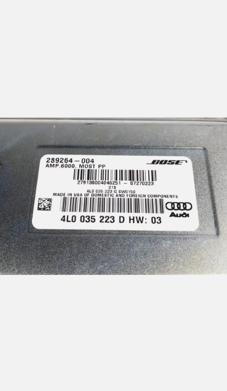 Amplificator audio, Bose cod 4L0035223D, Audi Q7 (