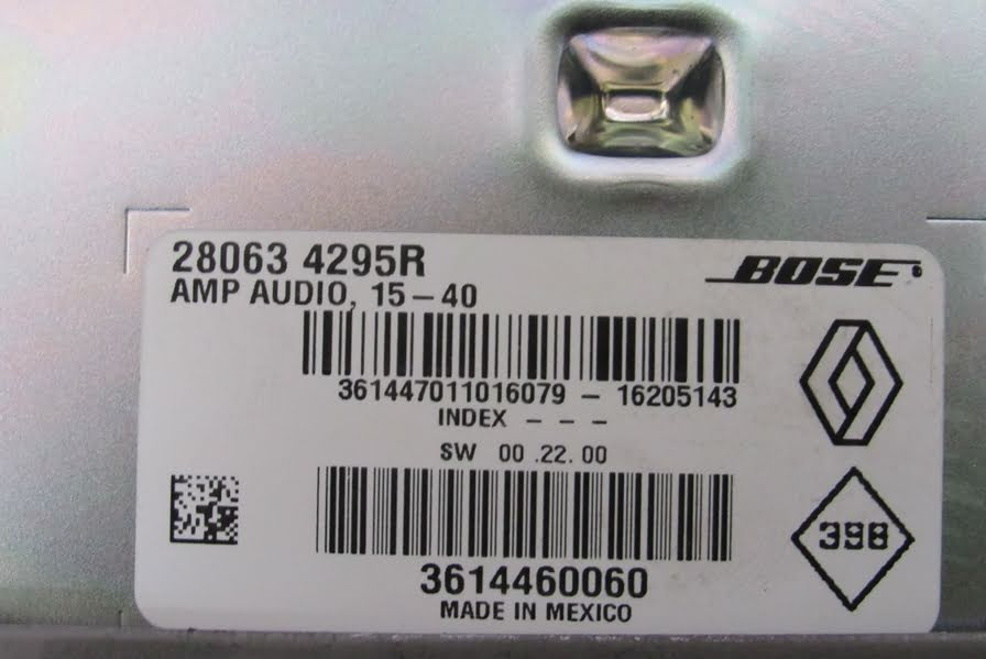 AMPLIFICATOR AUDIO BOSE RENAULT ESPACE 5 - COD 280634295R - AN 2016