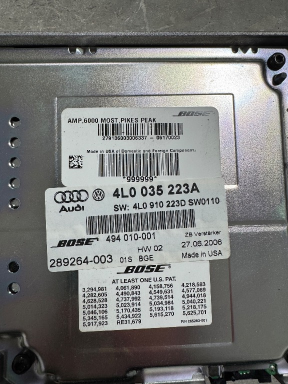 Amplificator Bose cod 4L0035223A/4L0 035 223 A pentru Audi Q7 An 2007