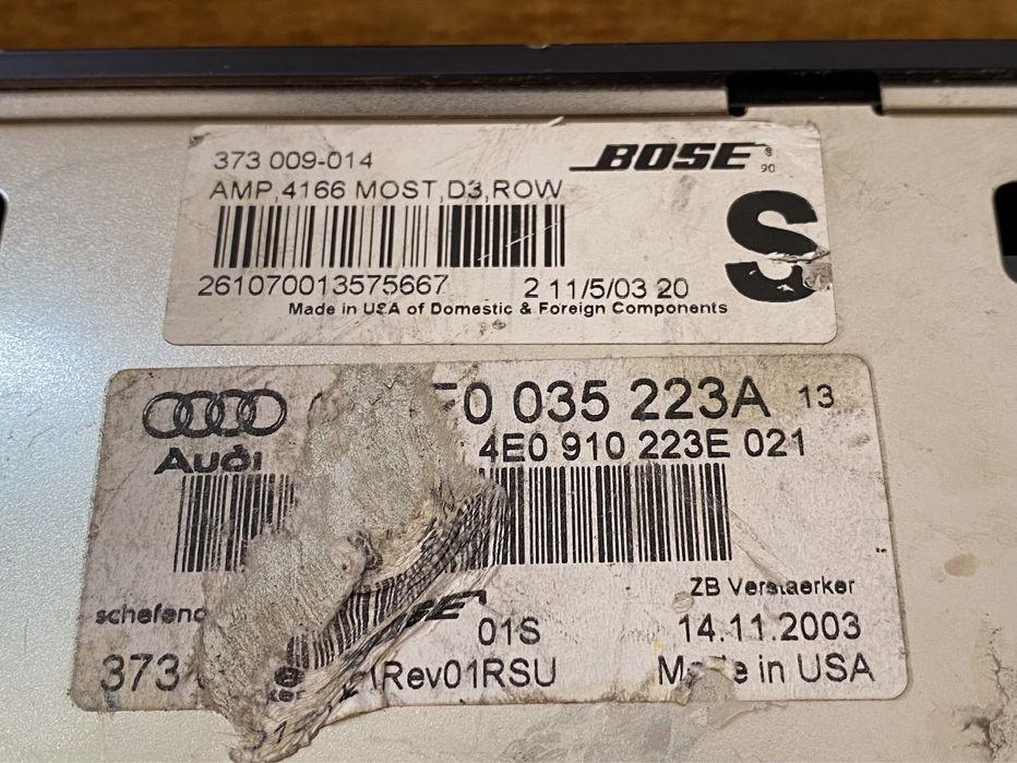 Amplificator / Statie Bose Audi A8 D3 : 