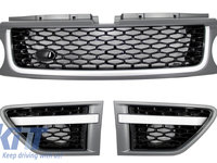 Ansamblu Grila Centrala si Grile Laterale Land compatibil cu ROVER Range compatibil cu ROVER Sport Facelift (2009-2013) L320 Autobiography Look Platinum Black Edition