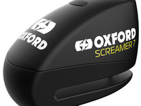 Antifurt Blocator Disc Frana Cu Alarma Moto Oxford Screamer7 Alarm Disc Lock Otel Negru LK289