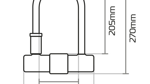 Antifurt Roata Moto Oxford Magnum U-Lock (177x270mm) With Bracket Otel Negru / Galben LK223