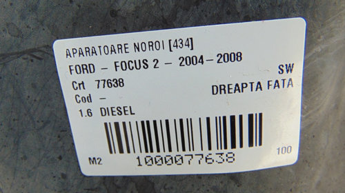 Aparatoare noroi dreapta fata Ford Focus 2 din 2007