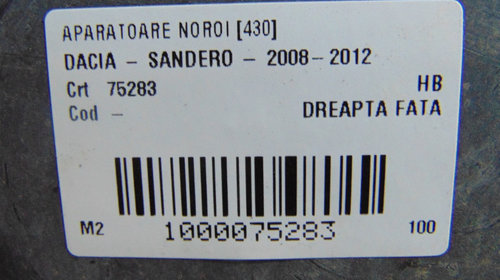 Aparatoare noroi dreapta si stanga Dacia Sandero din 2008-2012