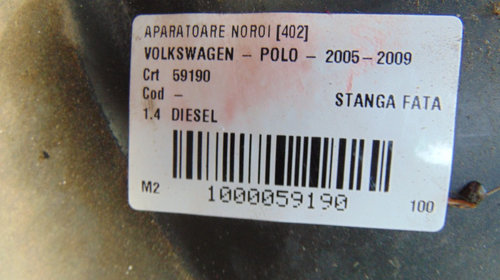 Aparatoare noroi stanga fata Volkswagen Polo din 2007