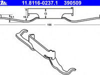 Arc etrier frana 11 8116-0237 1 ATE pentru Fiat Doblo Vw Eurovan Vw Kombi Vw Transporter Alfa romeo Giulietta Vw Multivan Vw Touareg Alfa romeo Brera Alfa romeo 159