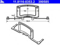 Arc etrier frana 11 8116-0353 2 ATE pentru Bmw Seria 7 Bmw Seria 5 Bmw Seria 6 Mercedes-benz M-class Mercedes-benz R-class