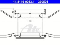 Arc, etrier frana BMW Seria 3 (E36) (1990 - 1998) ATE 11.8116-0083.1 piesa NOUA