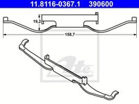 Arc, etrier frana VW TRANSPORTER / CARAVELLE Mk V bus (7HB, 7HJ, 7EB, 7EJ, 7EF, 7 (2003 - 2016) ATE 11.8116-0367.1