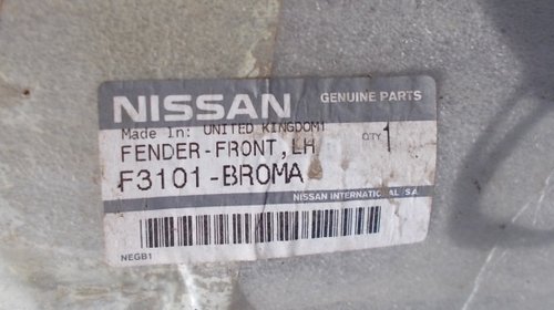 Aripa stanga fata Nissan Qashqai cod F3101-BR0MA