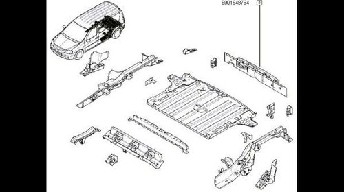Armatura (traversa) bara spate Logan MCV/ VAN
