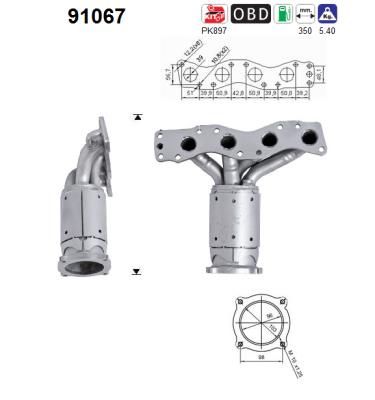 AS Catalizator 91067 la SUZUKI SWIFT III (MZ, EZ) M13A 1328cc 92cp 68kW 2005 2006 2007 2008 2009 2010 2011 2012 2013 2014 2015