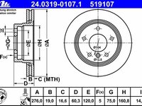 Ate power disc frana spate bmw e36, e46