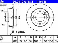 Ate set 2 discuri frana fata cu r221mm,plin pt ford fiesta