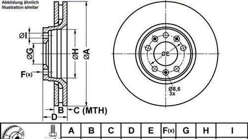 Ate set 2 discuri frana fata cu r304mm pt cit