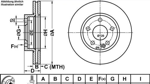 Ate set 2 discuri frana fata pt mercedes a-cl