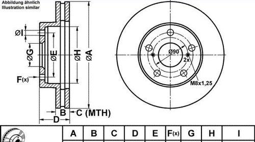 Ate set 2 discuri frana fata pt toyota previa