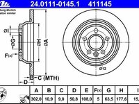 Ate set 2 discuri frana spate pt ford galaxy,mondeo 4, s-max,kuga