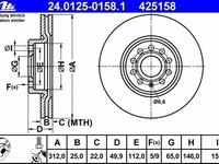 Ate set 2discuri frana fata cu r312mm pt vw