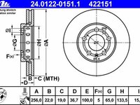 Ate set 2discuri frana fata r256mm pt audi A1,A2,A3