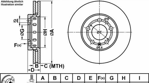 Ate set 2discuri frana fata r256mm pt skoda f