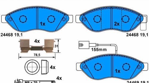 Ate set placute frana fata pt jumper,ducato,b