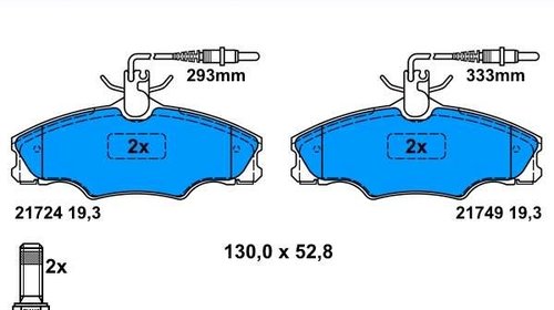 Ate set placute frana fata pt peugeot 406